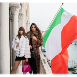 Avvenice Jackets-- Camille - Chinchilla Jacket - Black & White - Furs - Coats - Luxury Exclusive Collection -