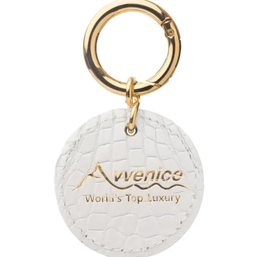 Avvenice Other Accessories-- Crocodile Pendant - Pearly White - Keychain - Handmade in Italy - Exclusive Luxury Collection -