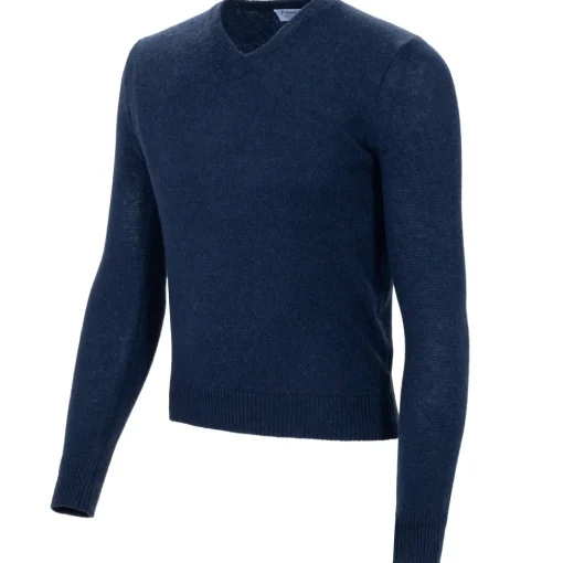 Avvenice Knitwears-- Finis - Man Loro Piana Extrafine Cashmere V-Neck Sweater - Blue - Knitwear - Luxury Exclusive Collection -