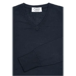 Avvenice Knitwears-- Finis - Man Loro Piana Extrafine Cashmere V-Neck Sweater - Blue - Knitwear - Luxury Exclusive Collection -