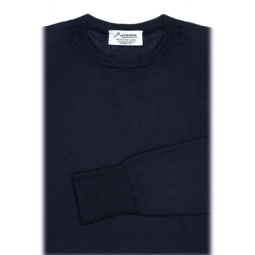 Avvenice Knitwears-- Finis - Man Loro Piana Extrafine Cashmere Crew Neck Sweater - Blue - Knitwear - Luxury Exclusive Collection -