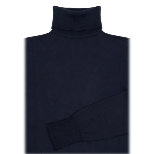 Avvenice Knitwears-- Finis - Man Loro Piana Extrafine Cashmere Turtleneck Sweater - Blue - Knitwear - Luxury Exclusive Collection -