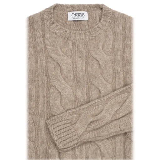 Avvenice Knitwears-- Heaven - Man Loro Piana Cashmere Sweater - Tundra - Knitwear - Luxury Exclusive Collection -