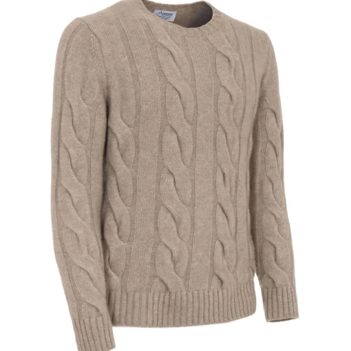 Avvenice Knitwears-- Heaven - Man Loro Piana Cashmere Sweater - Tundra - Knitwear - Luxury Exclusive Collection -