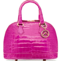 Avvenice Bags-- Imperium - Crocodile Bag - Pearly Fuchsia - Handmade in Italy - Exclusive Luxury Collection -