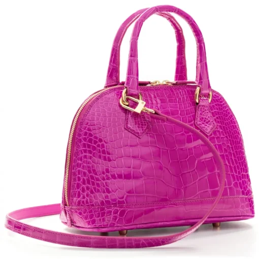 Avvenice Bags-- Imperium - Crocodile Bag - Pearly Fuchsia - Handmade in Italy - Exclusive Luxury Collection -