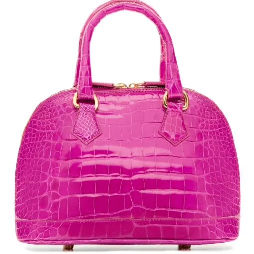 Avvenice Bags-- Imperium - Crocodile Bag - Pearly Fuchsia - Handmade in Italy - Exclusive Luxury Collection -
