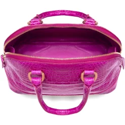 Avvenice Bags-- Imperium - Crocodile Bag - Pearly Fuchsia - Handmade in Italy - Exclusive Luxury Collection -