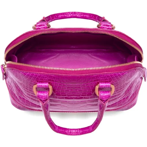 Avvenice Bags-- Imperium - Crocodile Bag - Pearly Fuchsia - Handmade in Italy - Exclusive Luxury Collection -