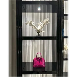 Avvenice Bags-- Imperium - Crocodile Bag - Pearly Fuchsia - Handmade in Italy - Exclusive Luxury Collection -