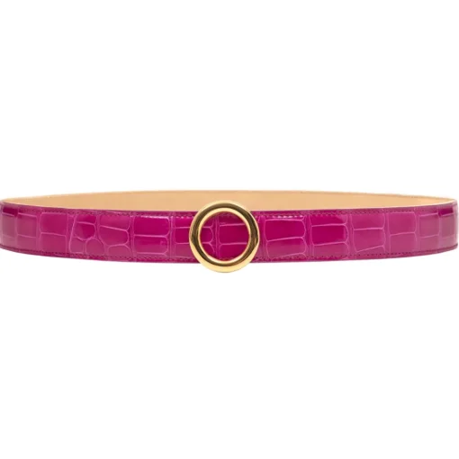 Avvenice Belts-- Iris - Crocodile Belt - Pearly Fuchsia - Handmade in Italy - Exclusive Luxury Collection -