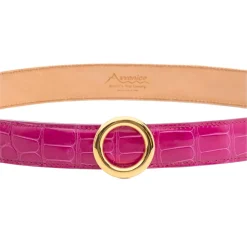 Avvenice Belts-- Iris - Crocodile Belt - Pearly Fuchsia - Handmade in Italy - Exclusive Luxury Collection -
