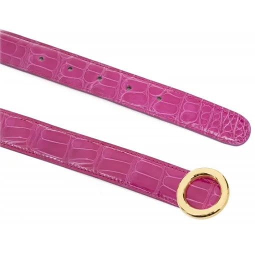 Avvenice Belts-- Iris - Crocodile Belt - Pearly Fuchsia - Handmade in Italy - Exclusive Luxury Collection -