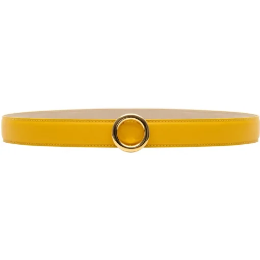 Avvenice Belts-- Iris - Premium Leather Belt - Yellow - Handmade in Italy - Exclusive Luxury Collection -