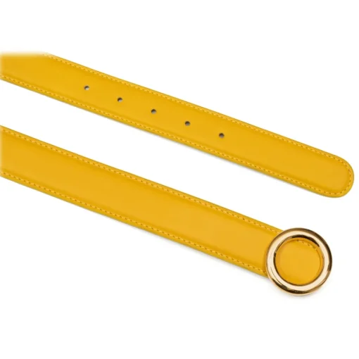 Avvenice Belts-- Iris - Premium Leather Belt - Yellow - Handmade in Italy - Exclusive Luxury Collection -