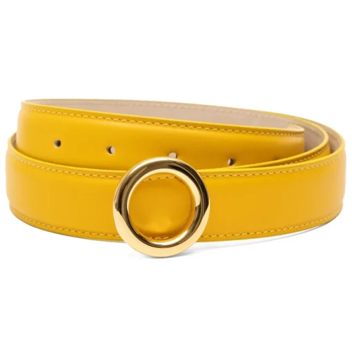 Avvenice Belts-- Iris - Premium Leather Belt - Yellow - Handmade in Italy - Exclusive Luxury Collection -