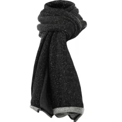 Avvenice Tops|Scarves-- Precious Cashmere Scarf - Double Face - Bicolor - Black Grey - Handmade in Italy - Exclusive Luxury Collection -