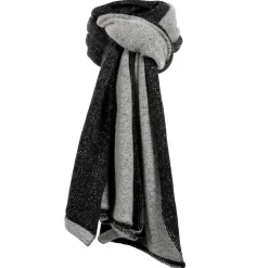 Avvenice Tops|Scarves-- Precious Cashmere Scarf - Double Face - Bicolor - Black Grey - Handmade in Italy - Exclusive Luxury Collection -
