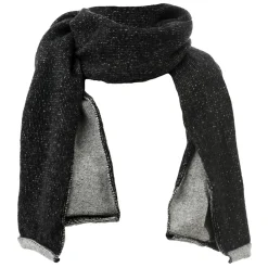Avvenice Tops|Scarves-- Precious Cashmere Scarf - Double Face - Bicolor - Black Grey - Handmade in Italy - Exclusive Luxury Collection -