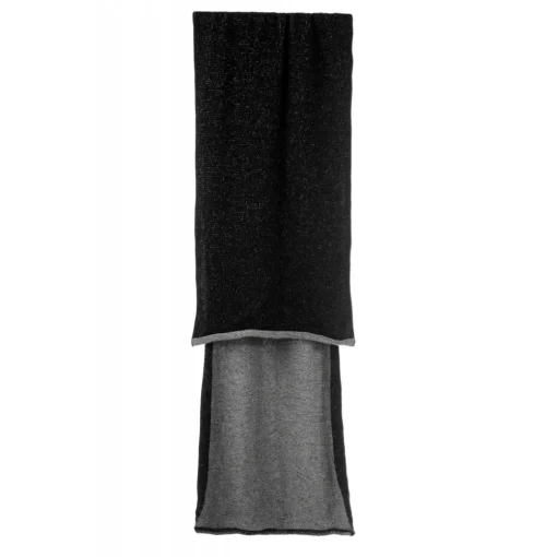 Avvenice Tops|Scarves-- Precious Cashmere Scarf - Double Face - Bicolor - Black Grey - Handmade in Italy - Exclusive Luxury Collection -