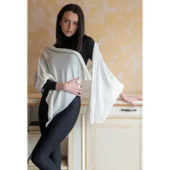 Avvenice Tops|Scarves-- Precious Cashmere Scarf - Pashmina - White - Handmade in Italy - Exclusive Luxury Collection -