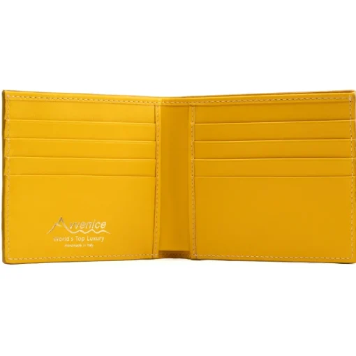 Avvenice Wallets-- Premium Leather Wallet - Yellow - Handmade in Italy - Exclusive Luxury Collection -