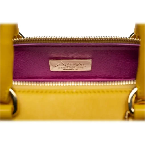 Avvenice Bags-- Thesaura - Premium Leather Bag - Yellow - Handmade in Italy - Exclusive Luxury Collection -