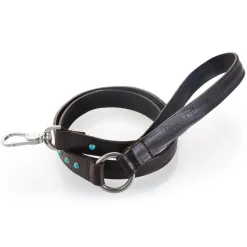 B Wilde Collection Leash-- Cabo Leash - Turquoise - Cabo Collection - Leather Leash - High Quality Luxury - Avvenice