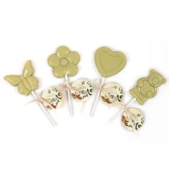 Bacco - Tipicit\u00e0 al Pistacchio Sweets-Bacco - Tipicità al Pistacchio - 4 CiokkoPop - Pistachio White Chocolate Bunny - Artisan Chocolate - Avvenice