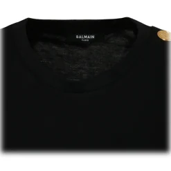 Balmain T-shirt-- Cotton Logo Print T-Shirt - Black White - Exclusive Luxury Collection - Avvenice