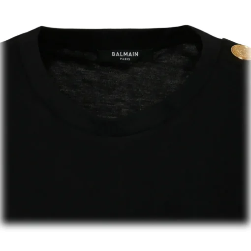 Balmain T-shirt-- Cotton Logo Print T-Shirt - Black White - Exclusive Luxury Collection - Avvenice