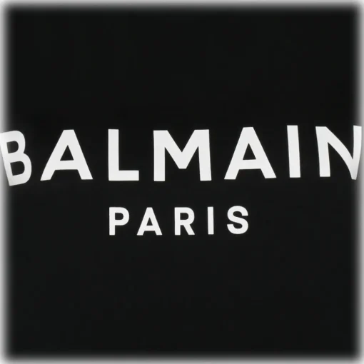 Balmain T-shirt-- Cotton Logo Print T-Shirt - Black White - Exclusive Luxury Collection - Avvenice