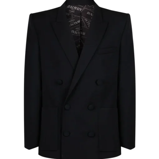 Balmain Jackets-- Grain de Poudre Blazer - Black - Exclusive Luxury Collection - Avvenice