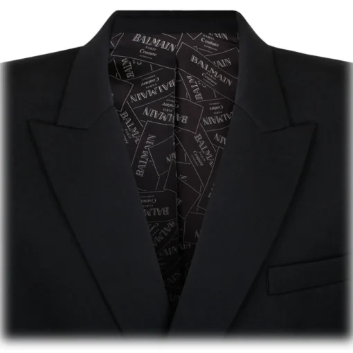 Balmain Jackets-- Grain de Poudre Blazer - Black - Exclusive Luxury Collection - Avvenice