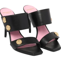 Balmain Shoes-- Heeled Eva Mules - Black - Exclusive Luxury Collection - Avvenice