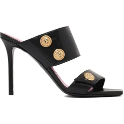 Balmain Shoes-- Heeled Eva Mules - Black - Exclusive Luxury Collection - Avvenice