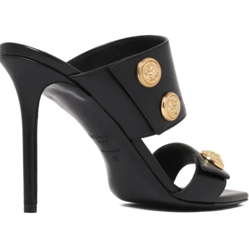 Balmain Shoes-- Heeled Eva Mules - Black - Exclusive Luxury Collection - Avvenice