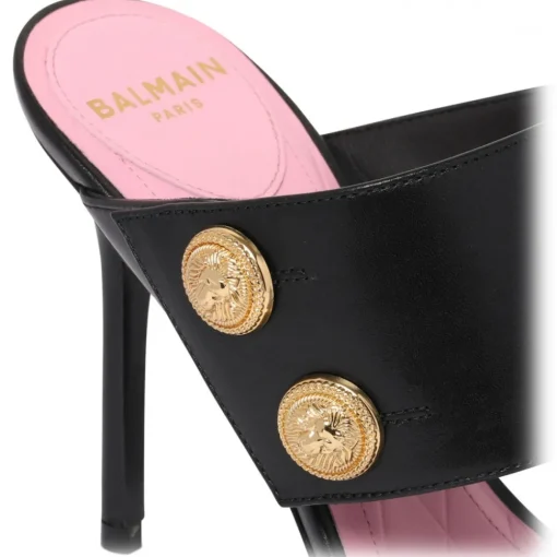 Balmain Shoes-- Heeled Eva Mules - Black - Exclusive Luxury Collection - Avvenice
