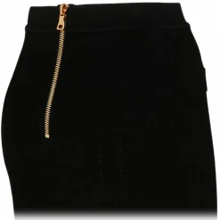 Balmain Skirts-- Knitted Buttoned Mini Skirt - Black - Exclusive Luxury Collection - Avvenice