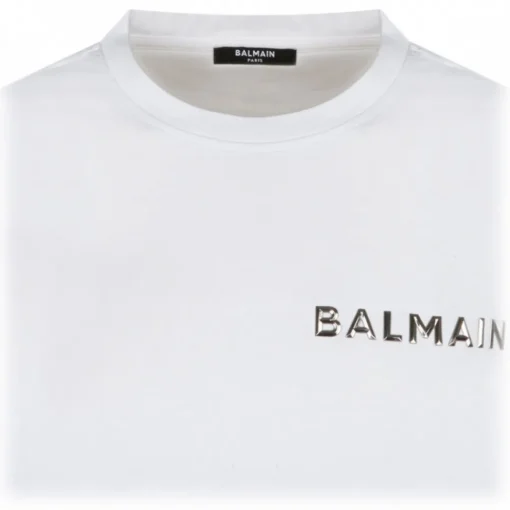 Balmain T-shirt-- Logo Print T-Shirt - White - Exclusive Luxury Collection - Avvenice