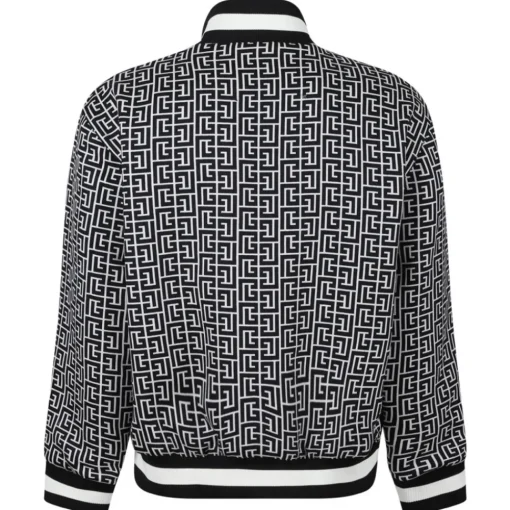 Balmain Jackets-- Monogram Reversible Bomber Jacket - Black White - Exclusive Luxury Collection - Avvenice