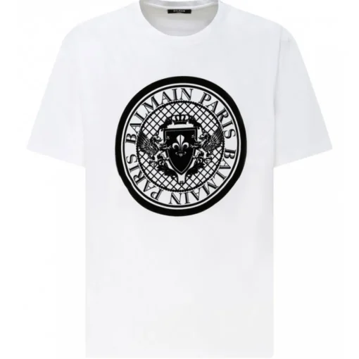 Balmain T-shirt-- Organic Cotton Logo Print T-Shirt - White - Exclusive Luxury Collection - Avvenice