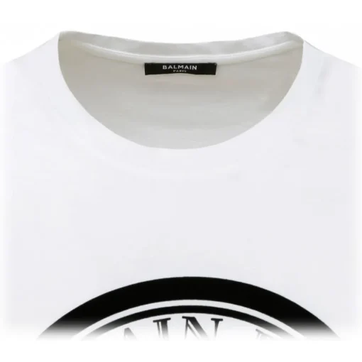Balmain T-shirt-- Organic Cotton Logo Print T-Shirt - White - Exclusive Luxury Collection - Avvenice