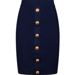 Balmain Skirts-- Pencil Skirt - Blue Marine - Exclusive Luxury Collection - Avvenice