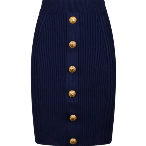 Balmain Skirts-- Pencil Skirt - Blue Marine - Exclusive Luxury Collection - Avvenice