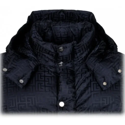 Balmain Jackets-- Puffer Jacket - Navy Blue - Exclusive Luxury Collection - Avvenice