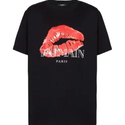 Balmain T-shirt-- T-Shirt - Black Red White - Exclusive Luxury Collection - Avvenice