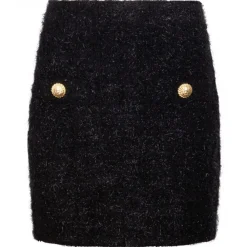 Balmain Skirts-- Tweed Mini Skirt - Black - Exclusive Luxury Collection - Avvenice