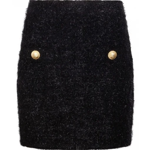 Balmain Skirts-- Tweed Mini Skirt - Black - Exclusive Luxury Collection - Avvenice