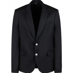 Balmain Jackets-- Two Button Jacket - Black - Exclusive Luxury Collection - Avvenice